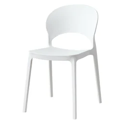 Chaise intérieur/extérieur empilable en résine – blanc
