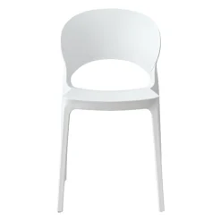 Chaise intérieur/extérieur empilable en résine – blanc