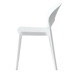 Chaise intérieur/extérieur empilable en résine – blanc