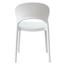 Chaise intérieur/extérieur empilable en résine – blanc