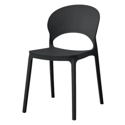 Chaise intérieur/extérieur empilable en résine – noir