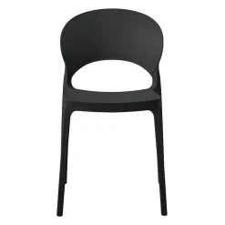 Chaise intérieur/extérieur empilable en résine – noir