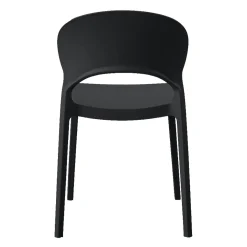 Chaise intérieur/extérieur empilable en résine – noir