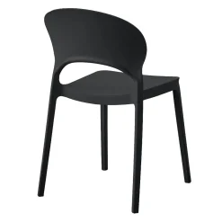 Chaise intérieur/extérieur empilable en résine – noir