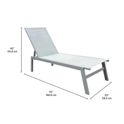Chaise longue en textilène - beige