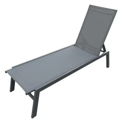 Chaise longue en textilène - gris