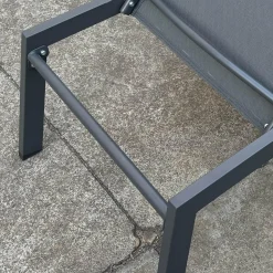Chaise longue en textilène - gris