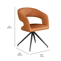 Chaise pivotante - orange citrouille