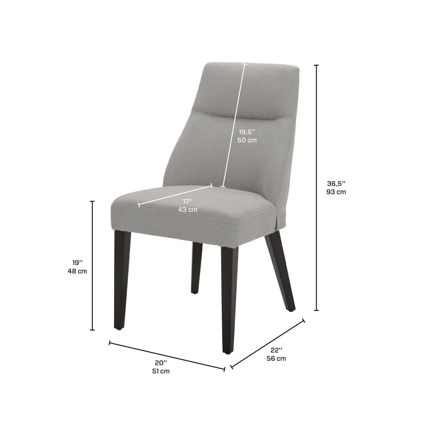Chaise rembourrée - gris