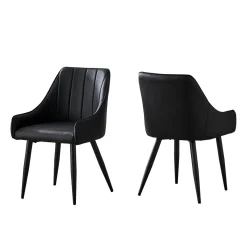 Chaises avec accoudoirs bas (bte de 2) - noir - Monarch
