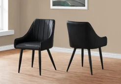 Chaises avec accoudoirs bas (bte de 2) - noir - Monarch