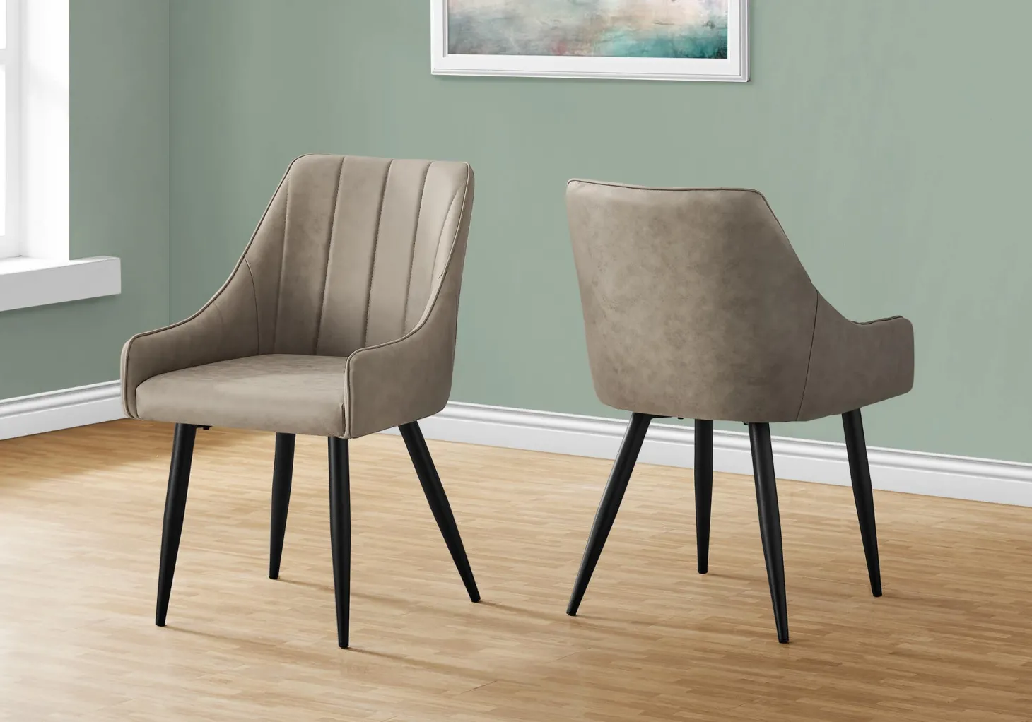 Chaises avec accoudoirs bas (bte de 2) - taupe - Monarch