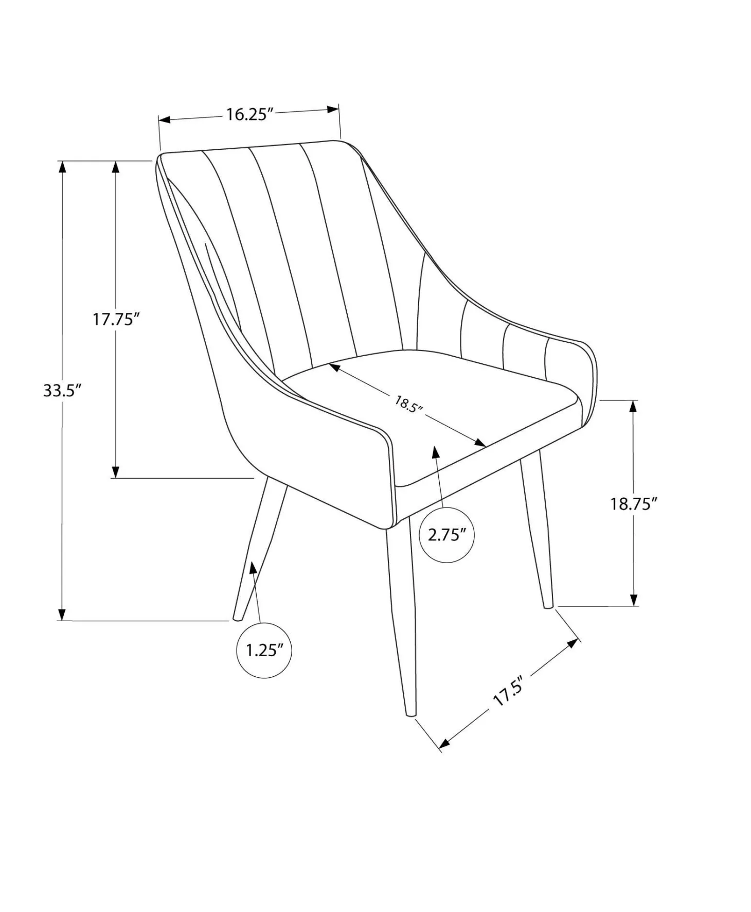 Chaises avec accoudoirs bas (bte de 2) - taupe - Monarch