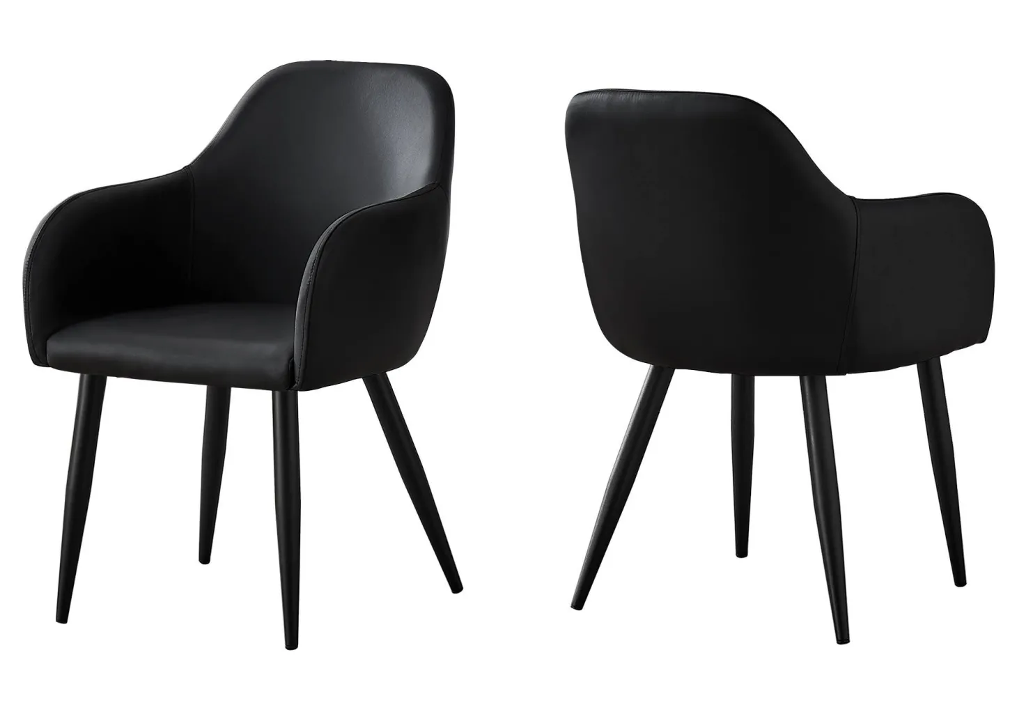 Chaises avec accoudoirs (bte de 2) - noir - Monarch