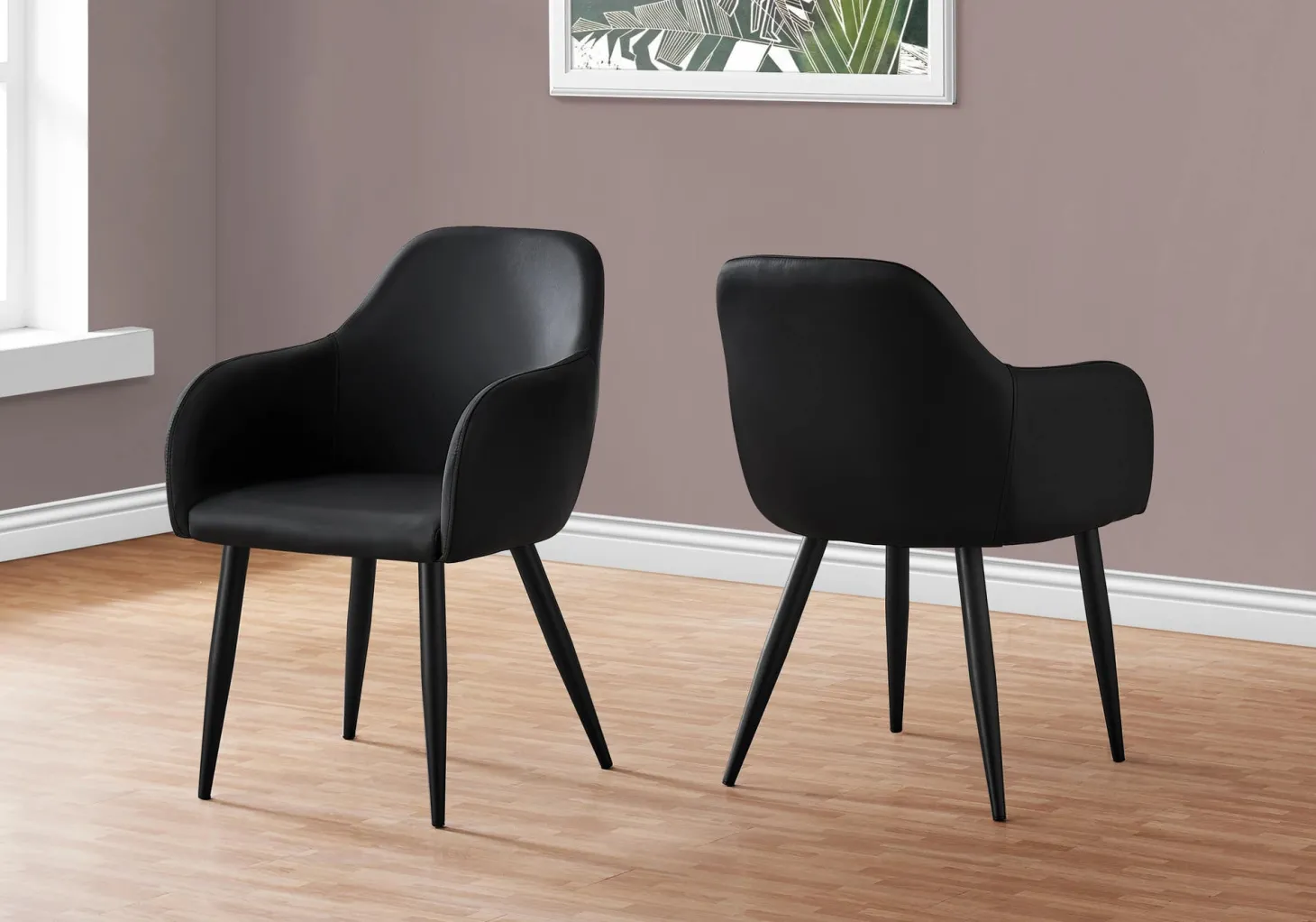 Chaises avec accoudoirs (bte de 2) - noir - Monarch
