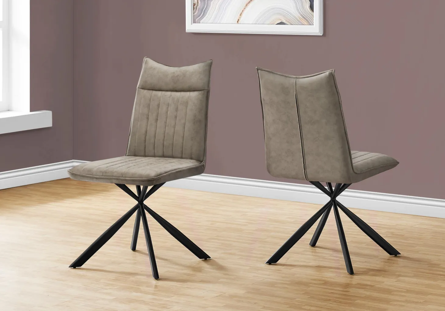 Chaises avec piètement araignée noir (bte de 2) - taupe - Monarch