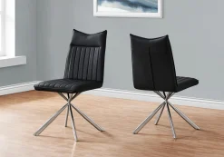 Chaises avec piètement araignée chromé (bte de 2) - noir - Monarch