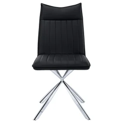 Chaises avec piètement araignée chromé (bte de 2) - noir - Monarch