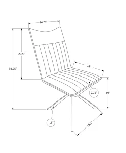 Chaises avec piètement araignée chromé (bte de 2) - noir - Monarch