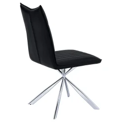 Chaises avec piètement araignée chromé (bte de 2) - noir - Monarch
