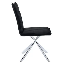 Chaises avec piètement araignée chromé (bte de 2) - noir - Monarch