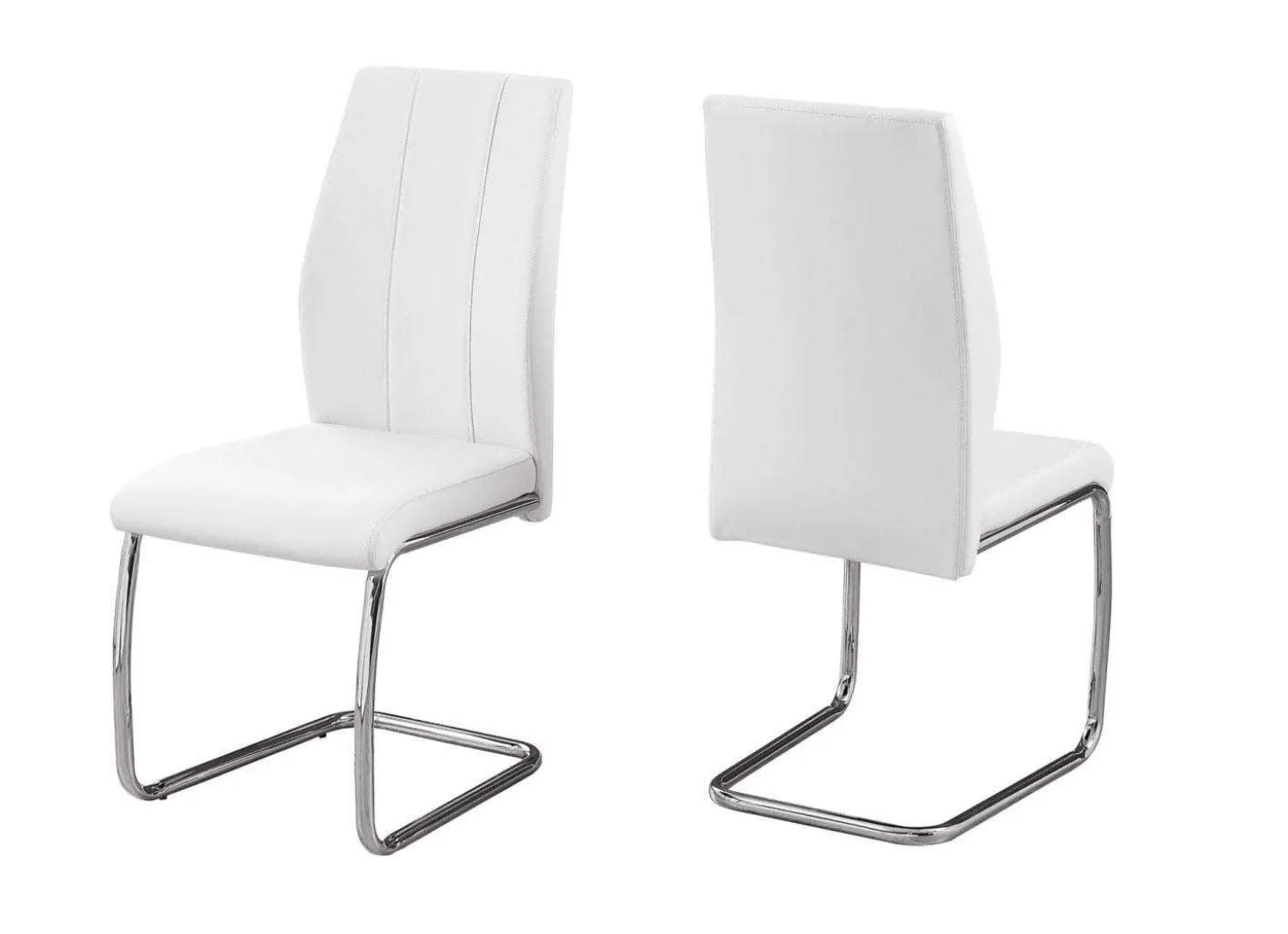 Chaises avec piètement chromé (bte de 2) - blanc - Monarch