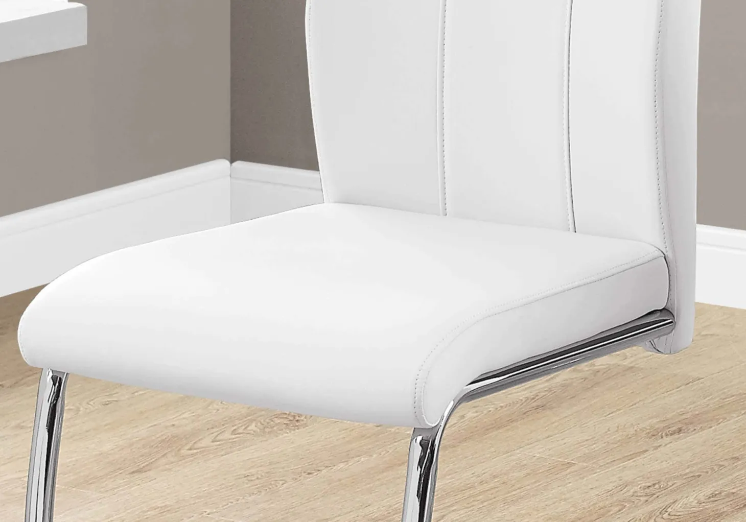 Chaises avec piètement chromé (bte de 2) - blanc - Monarch