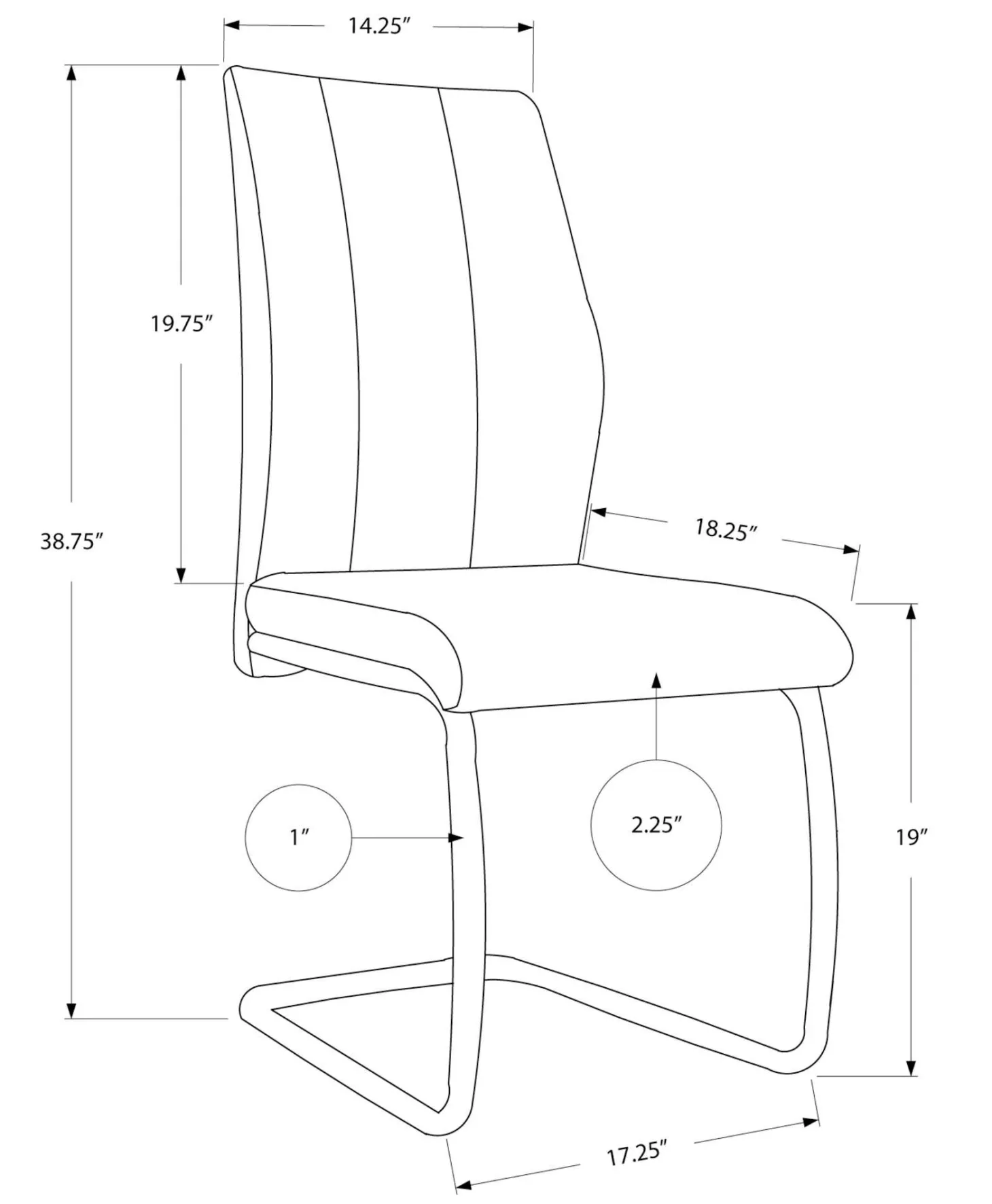 Chaises avec piètement chromé (bte de 2) - blanc - Monarch