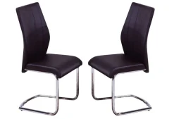 Chaises avec piètement chromé (bte de 2) - noir