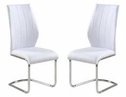 Chaises avec piètement chromé (bte de 2) - blanc