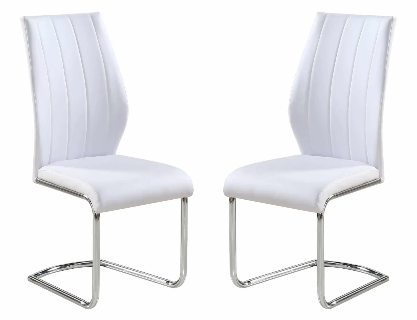 Chaises avec piètement chromé (bte de 2) - blanc