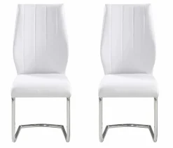 Chaises avec piètement chromé (bte de 2) - blanc