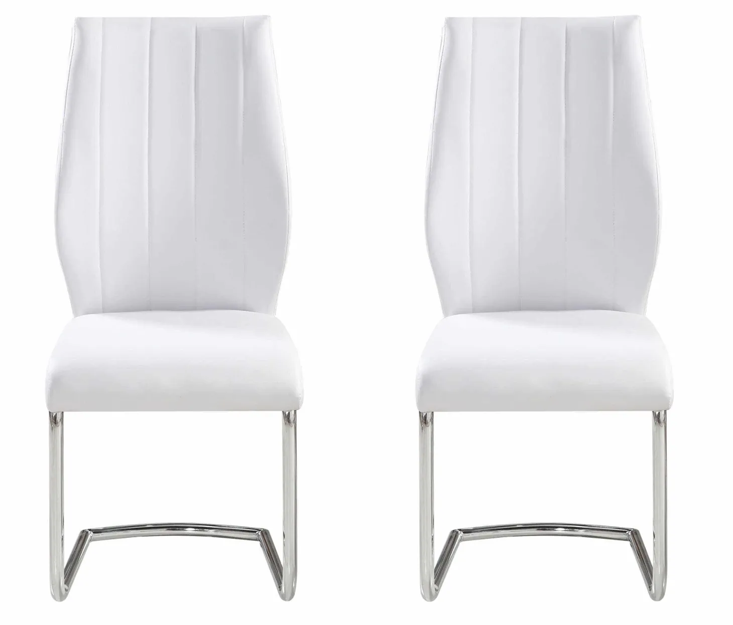 Chaises avec piètement chromé (bte de 2) - blanc