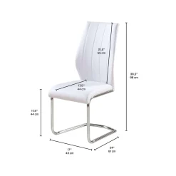 Chaises avec piètement chromé (bte de 2) - blanc