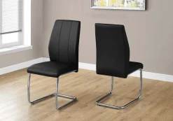 Chaises avec piètement chromé (bte de 2) - noir - Monarch