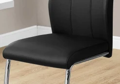 Chaises avec piètement chromé (bte de 2) - noir - Monarch