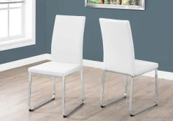Chaises avec piètement chromé (bte de 2) - blanc - Monarch