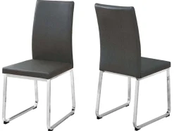 Chaises avec piètement chromé (bte de 2) - gris - Monarch