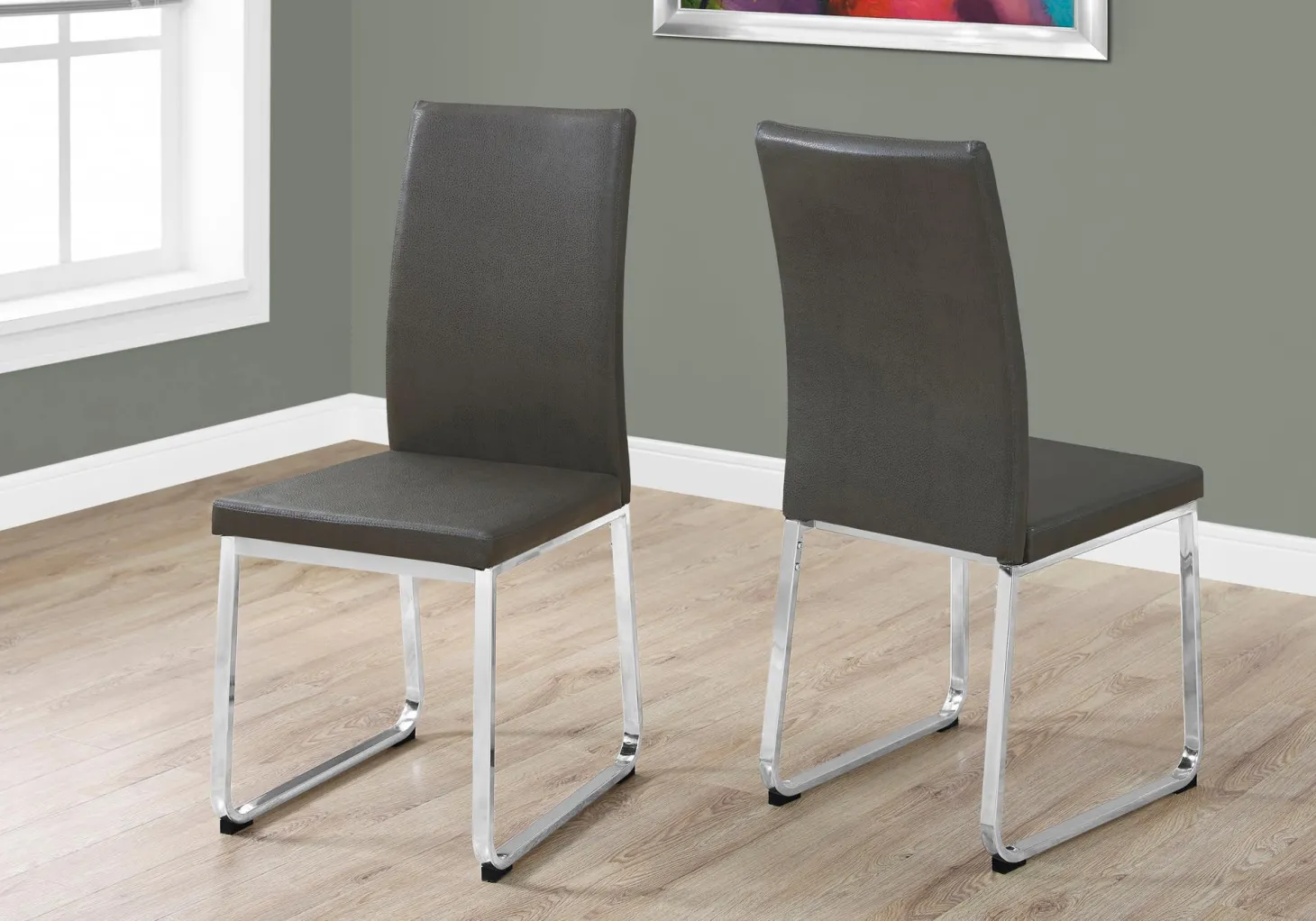 Chaises avec piètement chromé (bte de 2) - gris - Monarch