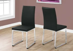 Chaises avec piètement chromé (bte de 2) - noir - Monarch