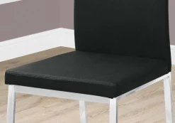 Chaises avec piètement chromé (bte de 2) - noir - Monarch