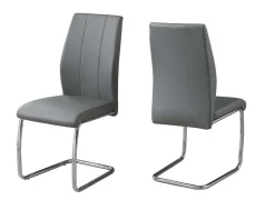 Chaises avec piètement chromé (bte de 2) - gris - Monarch