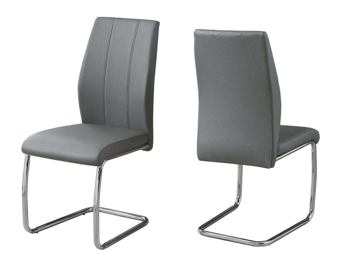 Chaises avec piètement chromé (bte de 2) - gris - Monarch