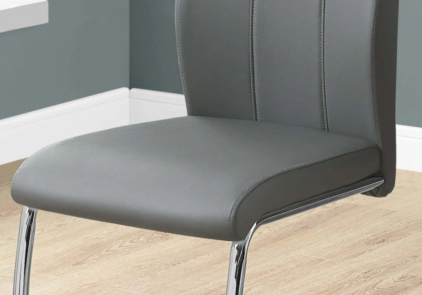 Chaises avec piètement chromé (bte de 2) - gris - Monarch