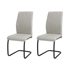 Chaises avec piètement noir (bte de 2) - gris - Monarch