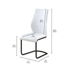 Chaises avec piètement noir (bte de 2) - blanc