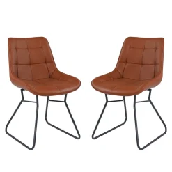 Chaises avec piètement traineau (bte de 2) - brun