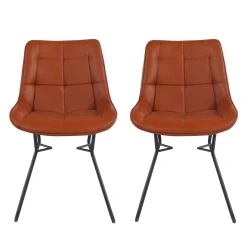 Chaises avec piètement traineau (bte de 2) - brun