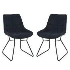 Chaises avec piètement traineau (bte de 2) - noir
