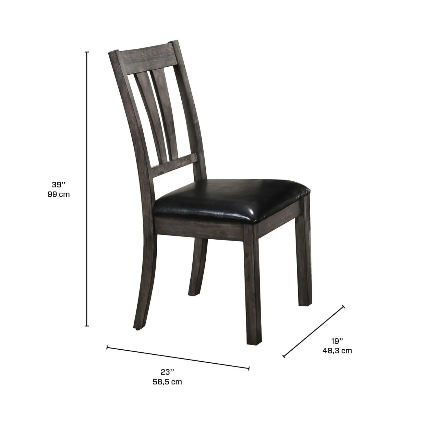 Chaises (bte de 2) - brun foncé